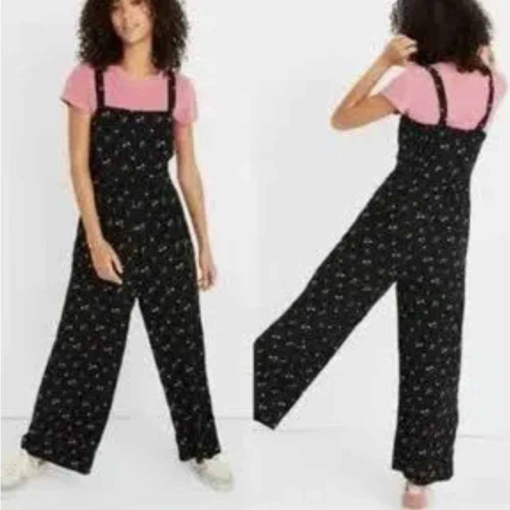 Madewell Floral Black Jumpsuit